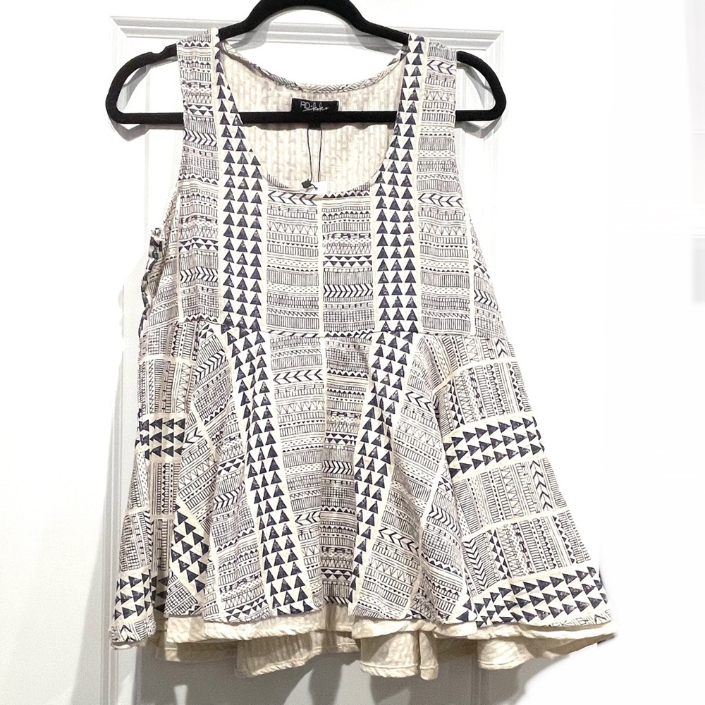 Peplum printed tank